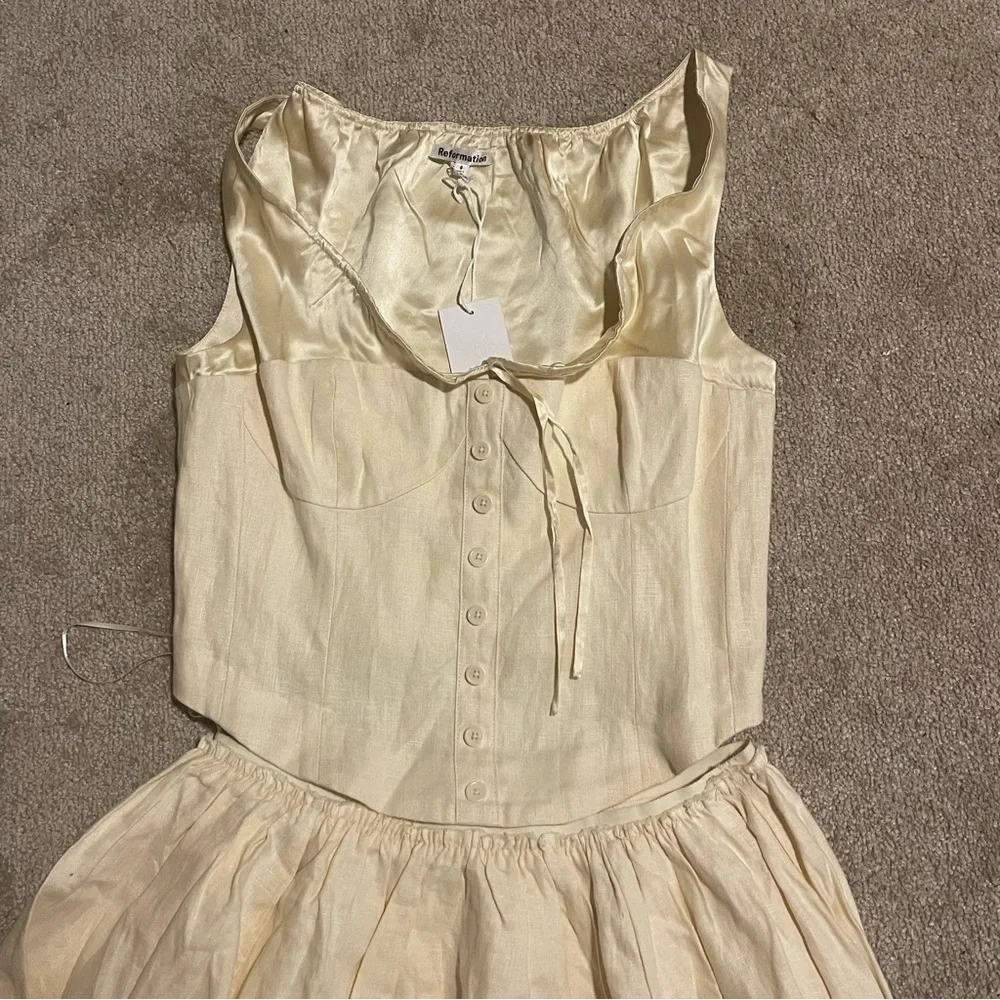 REFORMATION Evy Linen Two Piece Set